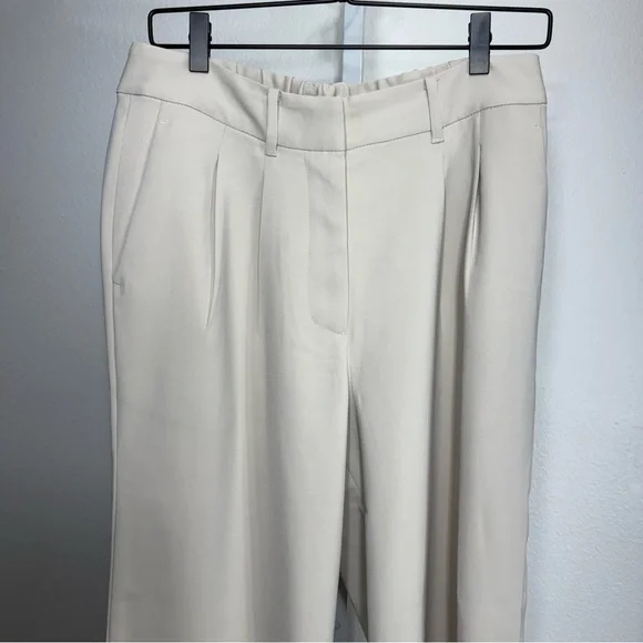 Quince Stretch Crepe Pleated Wide‎ Leg Pants Sand size 8 - Picture 5 of 10
